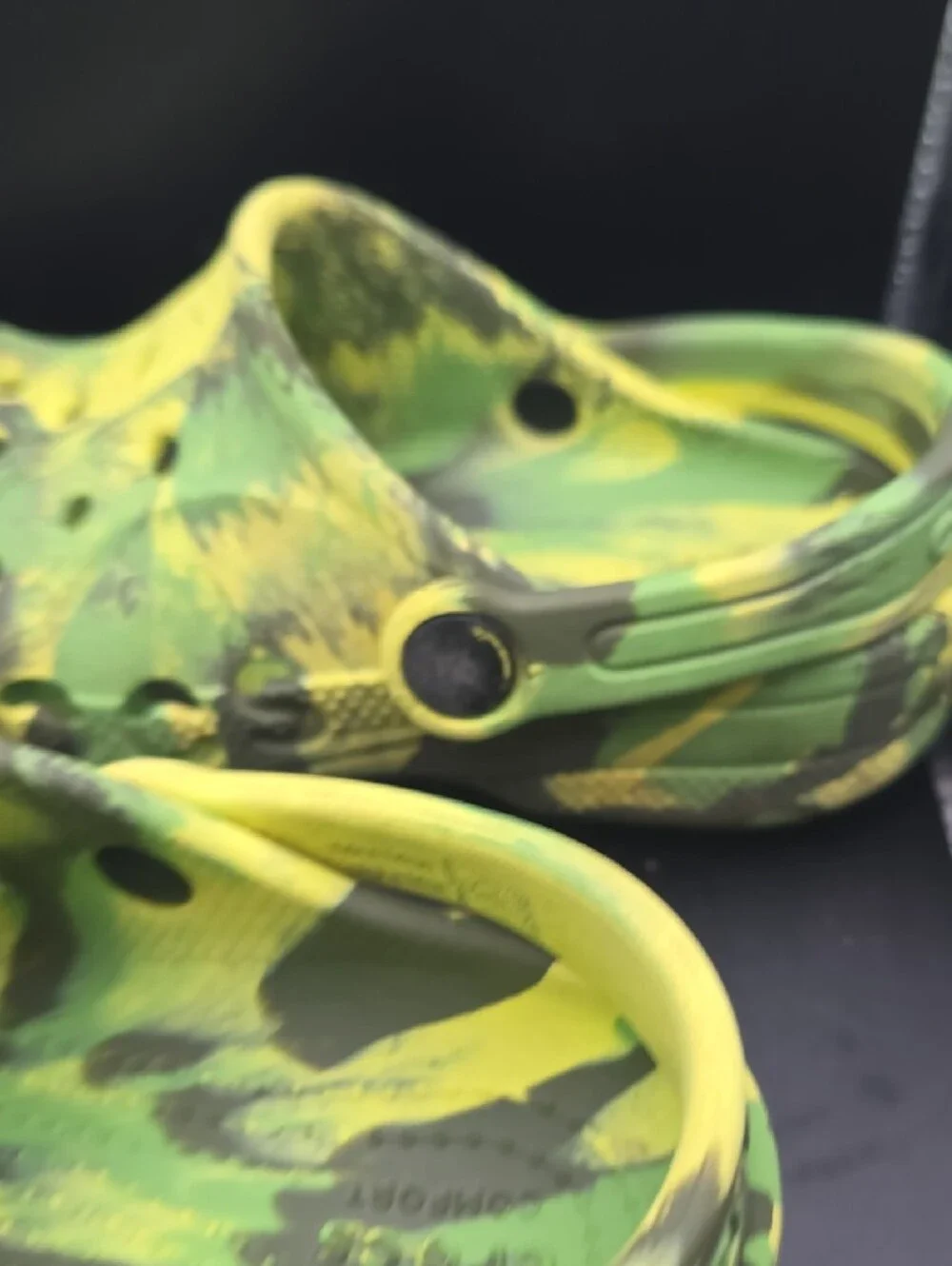 CROCS Kids Yellow and Green Camo Classic Clog